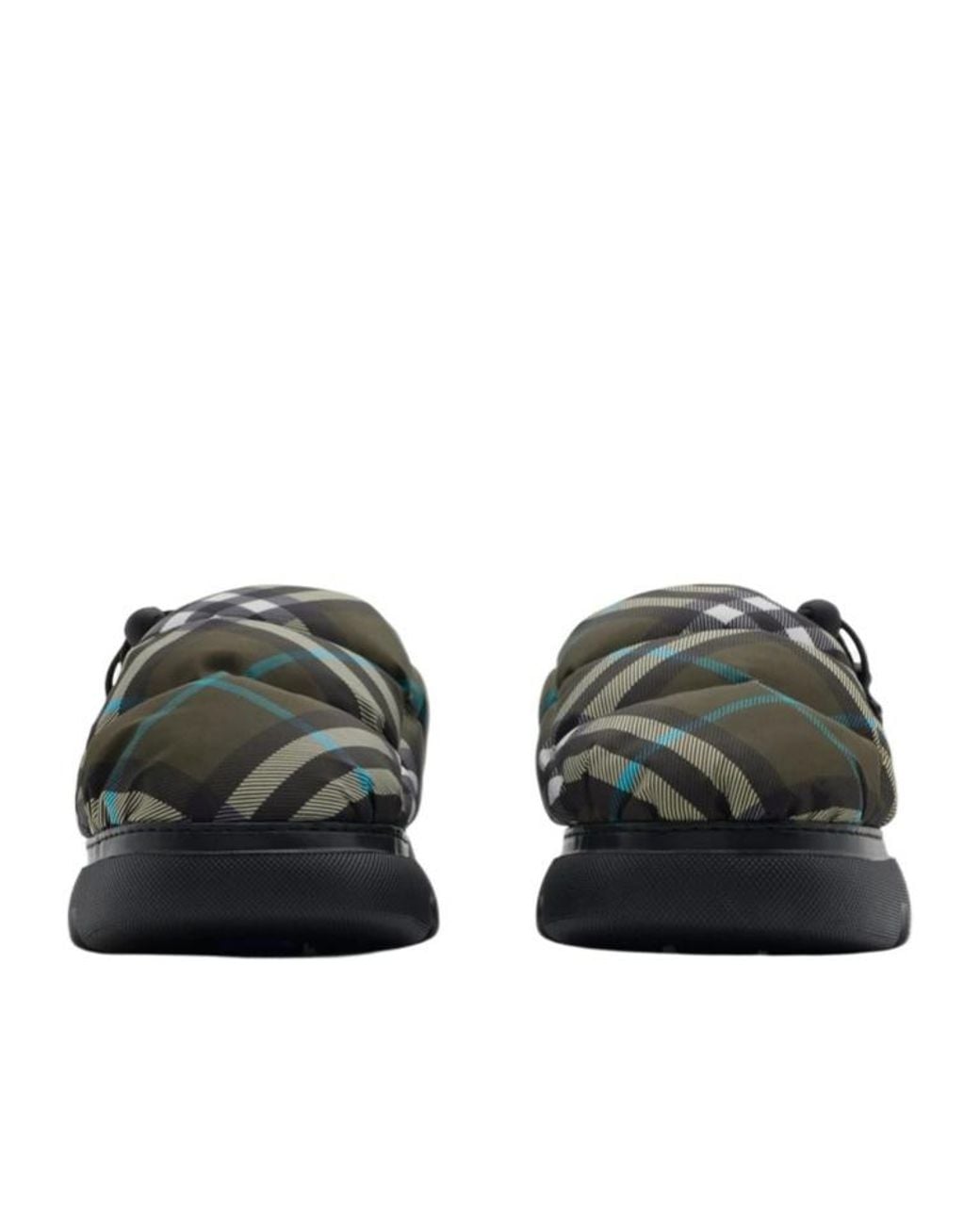 Burberry Black Check Printed Pillow Padded Slippers for men
