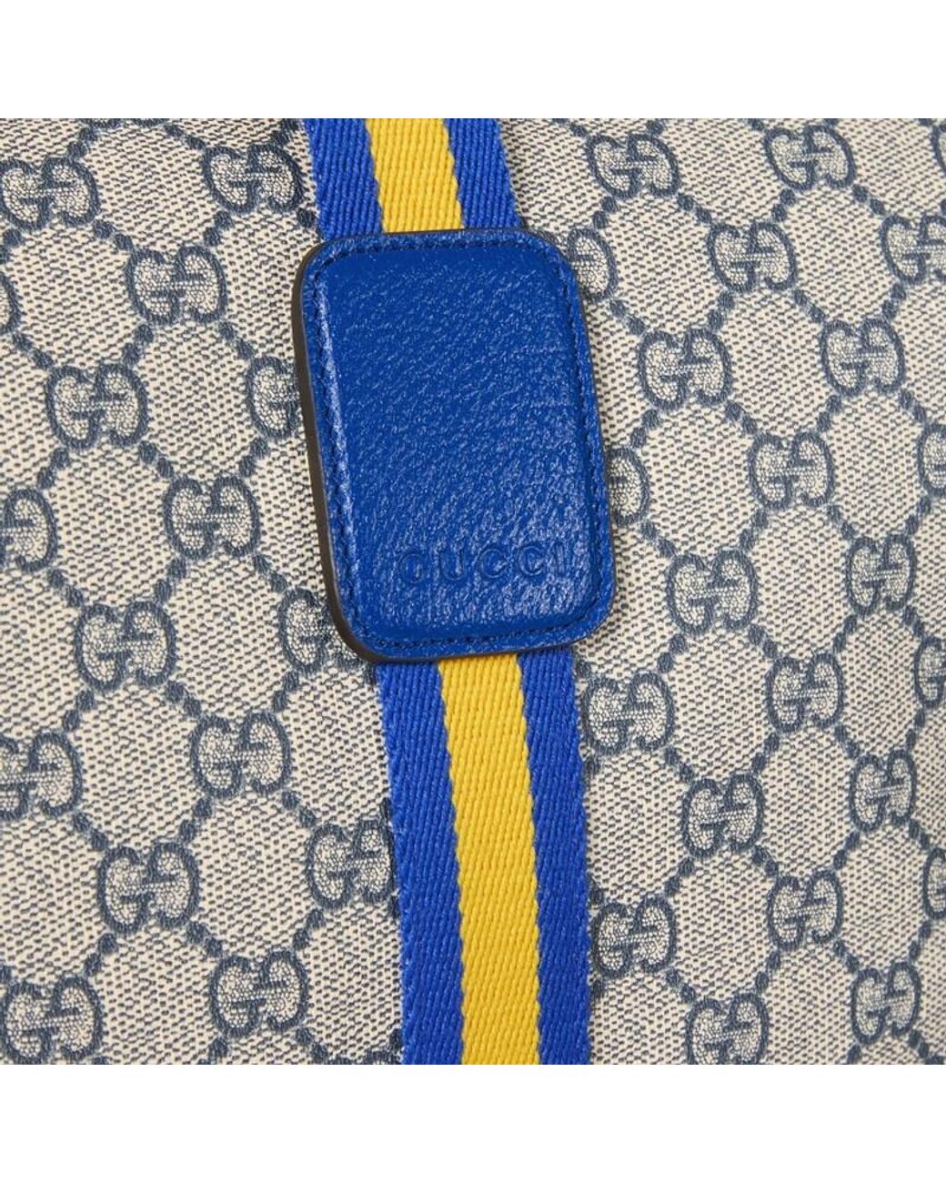 Gucci Blue Medium Duffle Bag With Web for men