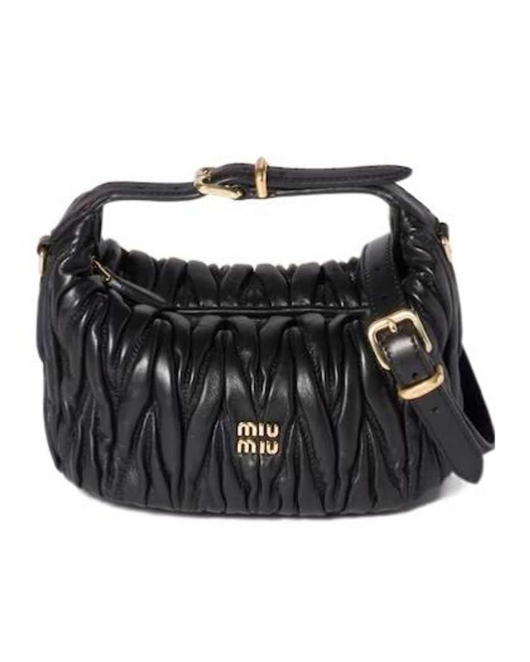 Miu Miu Matelassé Zipped Pouch in Black | Lyst