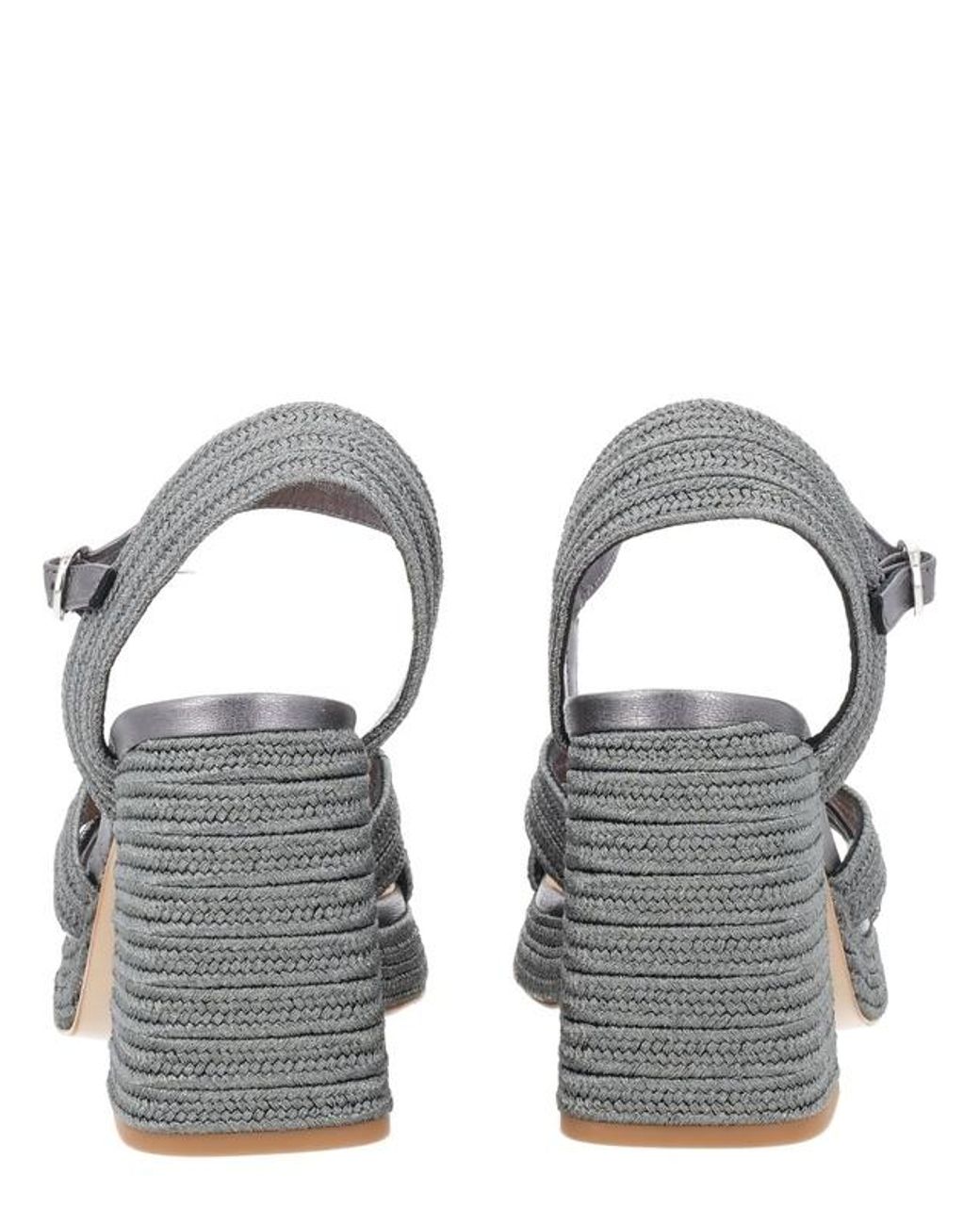 Castaner Gray Chunky High-Heeled Sandals