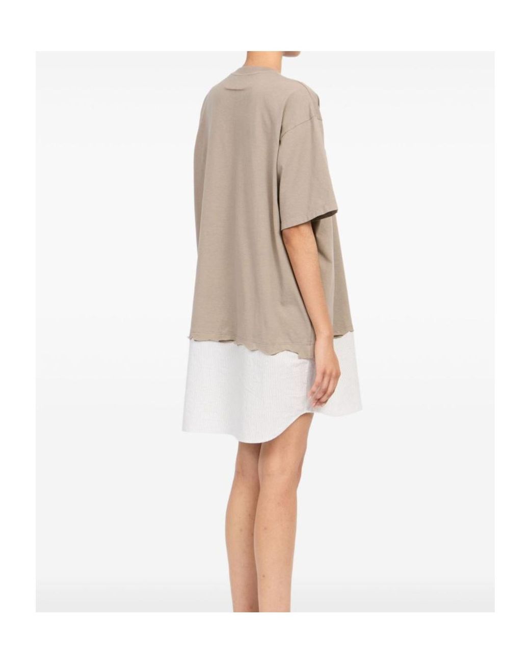 MM6 by Maison Margiela White Crewneck Panelled Dress