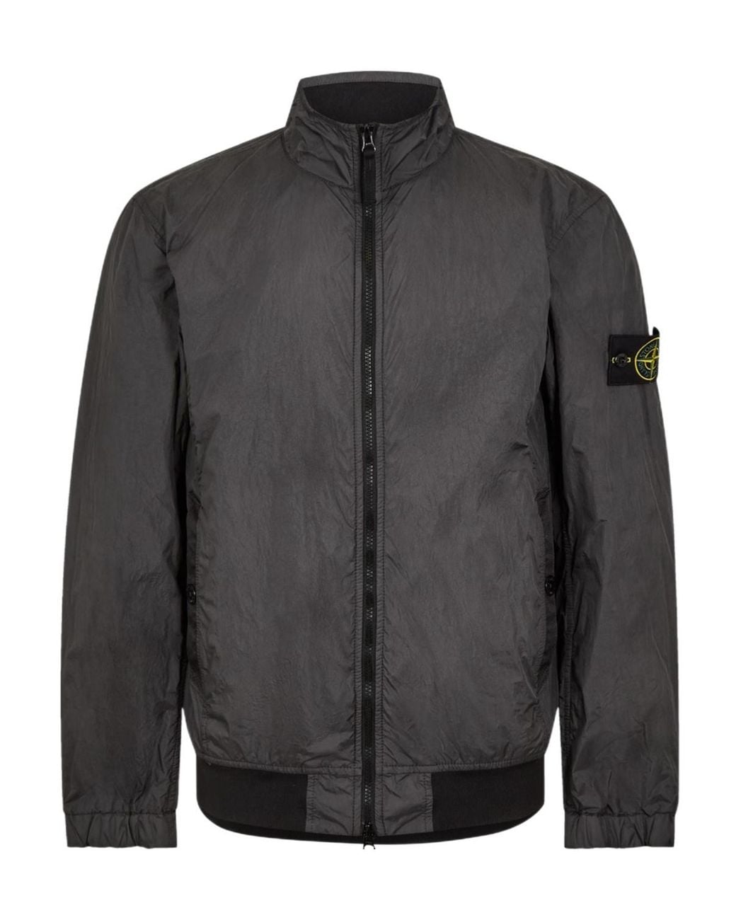 Stone Island Black Crinkle Reps Bomber Jacket for men