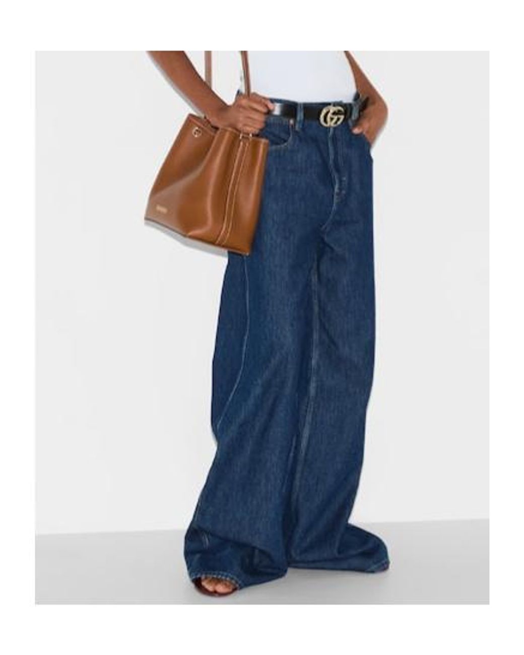 Gucci Blue Wide Leg Denim Pants