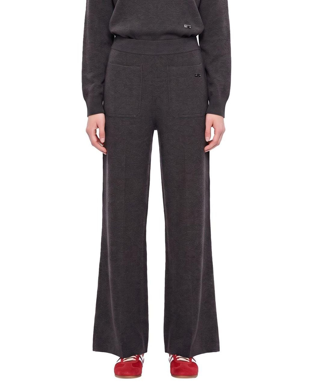 Victoria Beckham Gray Alina Knitted Trousers