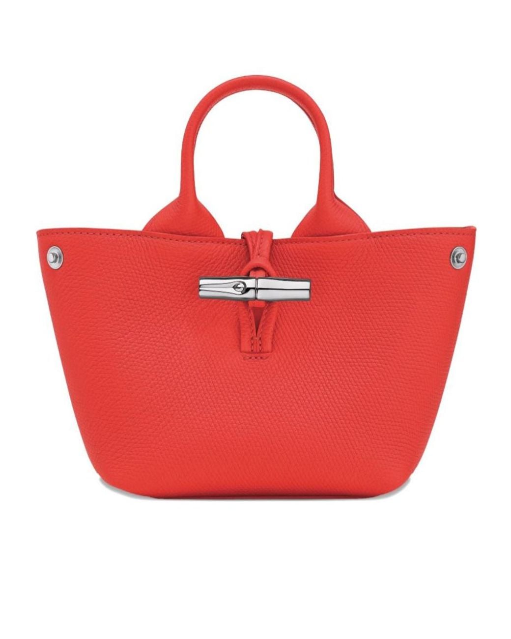 Longchamp Red Le Roseau Xs Top Handle Bag
