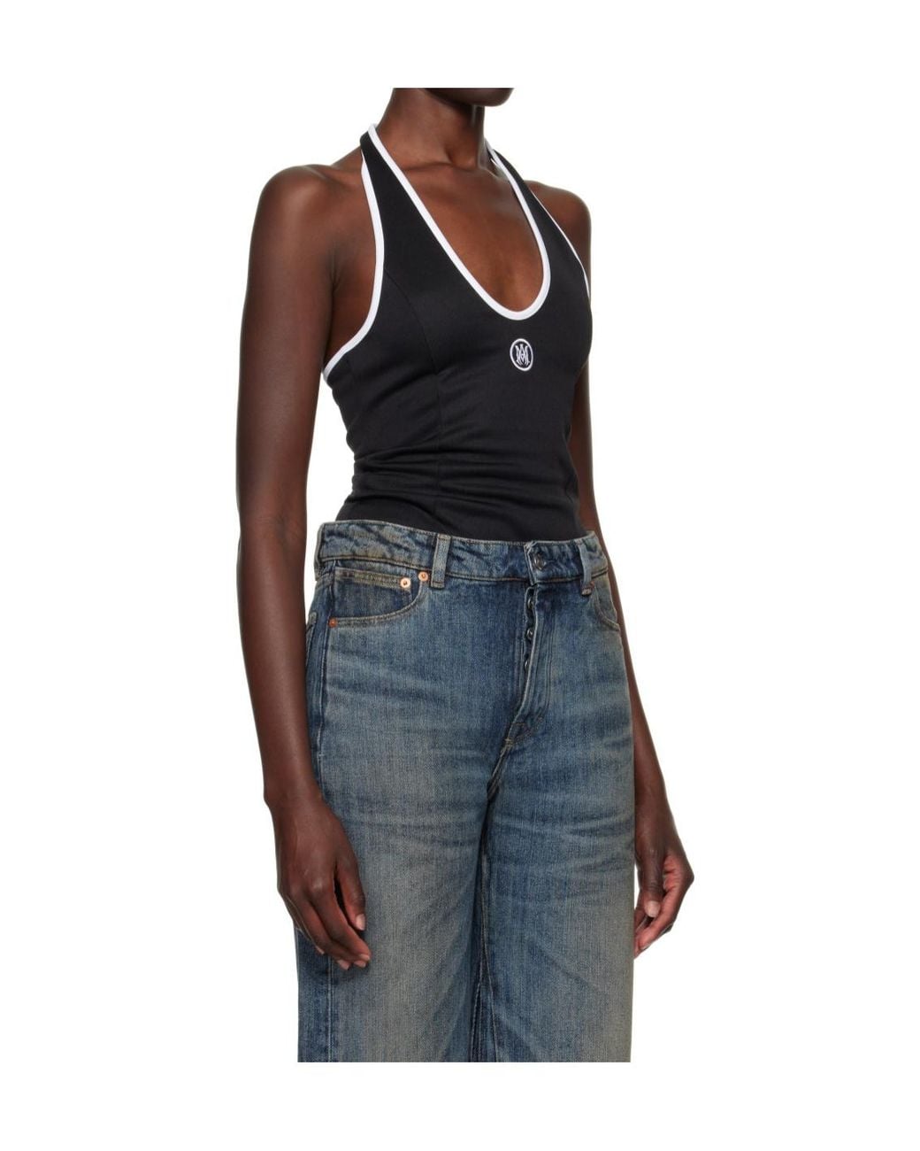 Amiri Blue Ma Open-Back Top