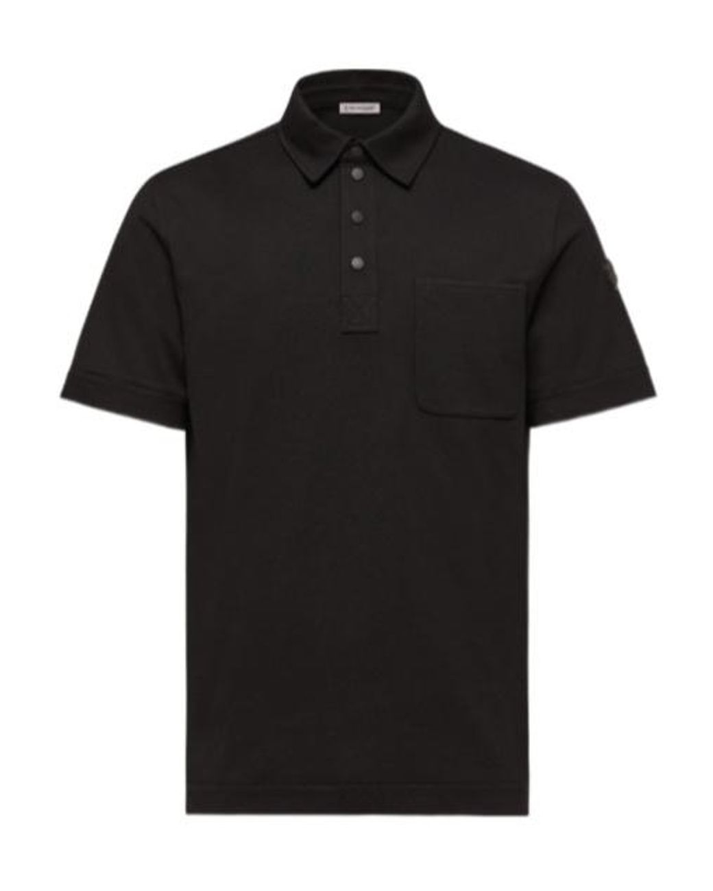 Moncler Black Short-Sleeve Pocket Polo Shirt for men