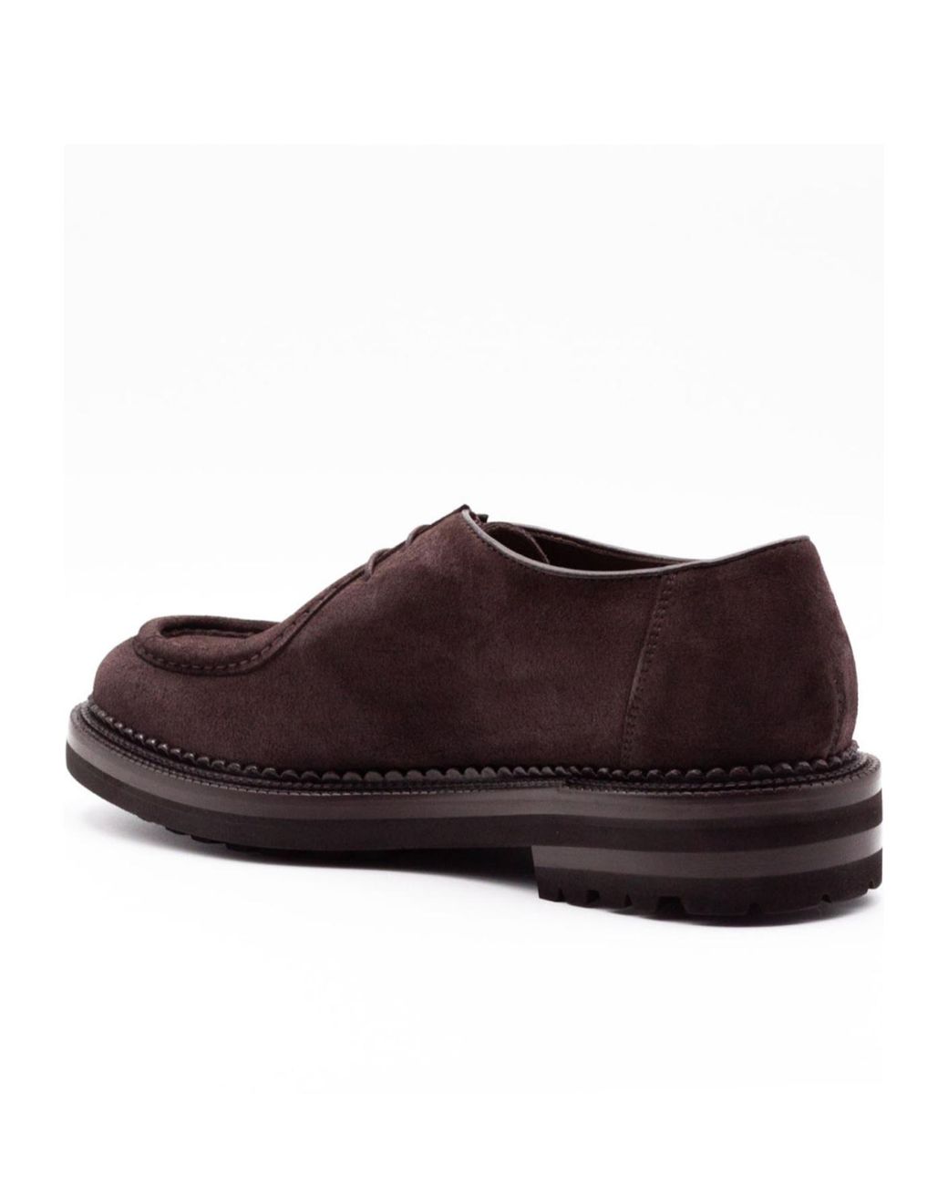 Green George Brown Apron-Toe Derby Shoes for men