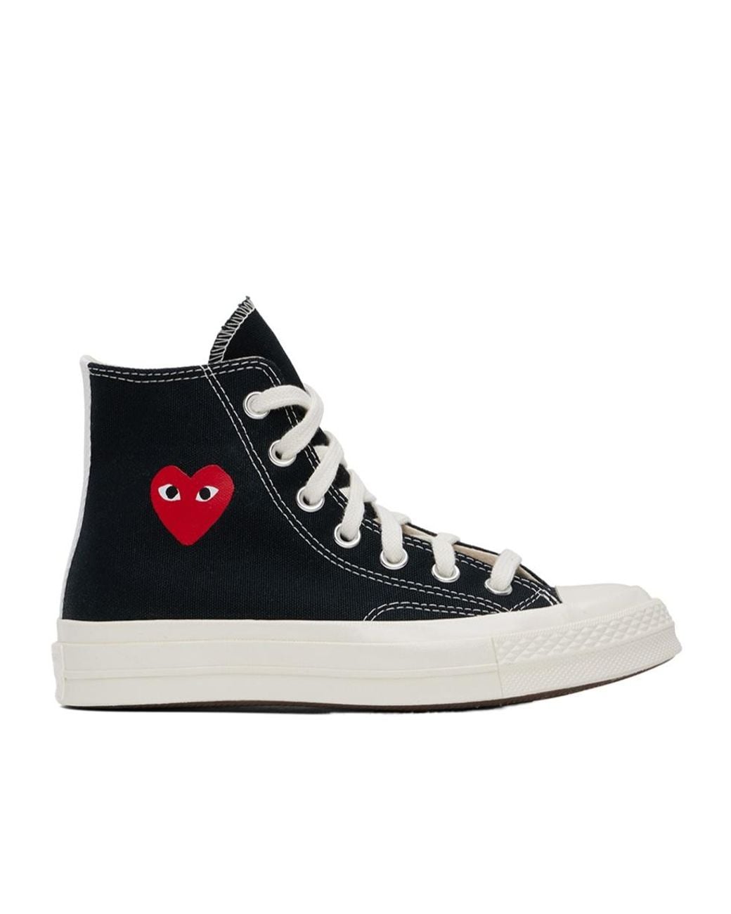 COMME DES GARÇONS PLAY Black Round Toe Lace-Up Sneakers