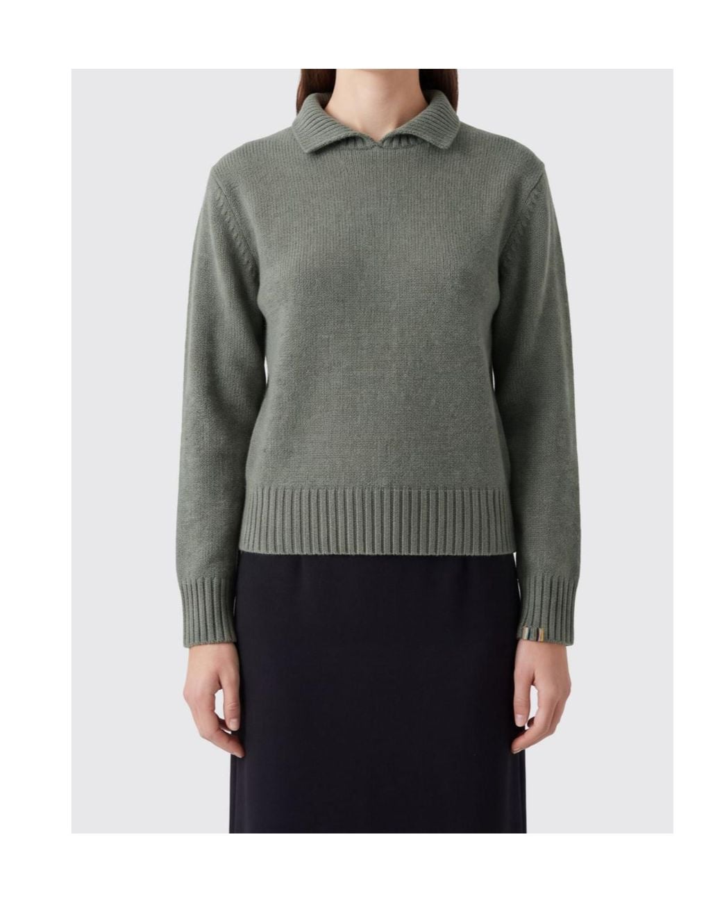 Extreme Cashmere Green Jo Ribbed Polo Sweater