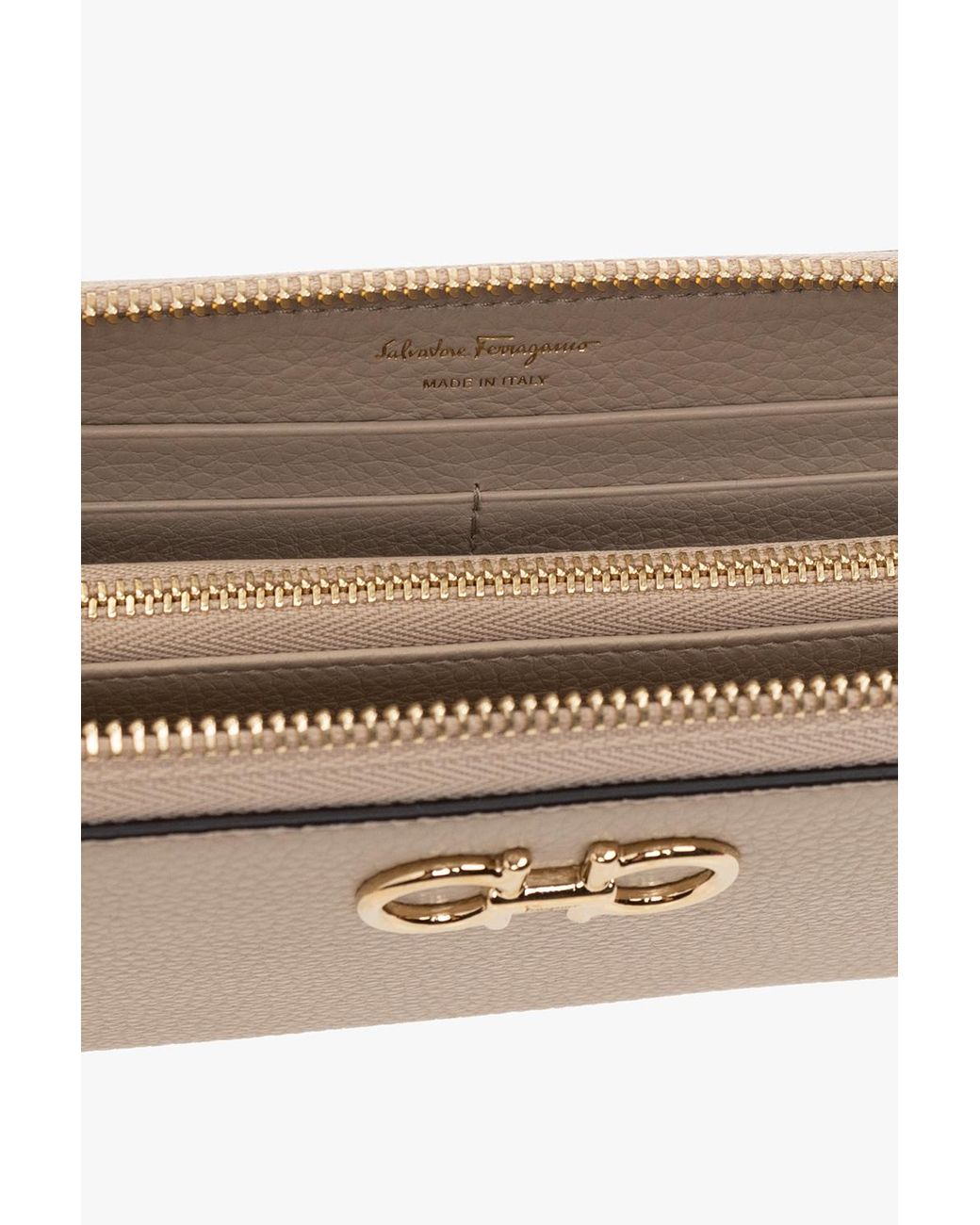 Ferragamo Natural Ferragamo Gancini Continental Wallets