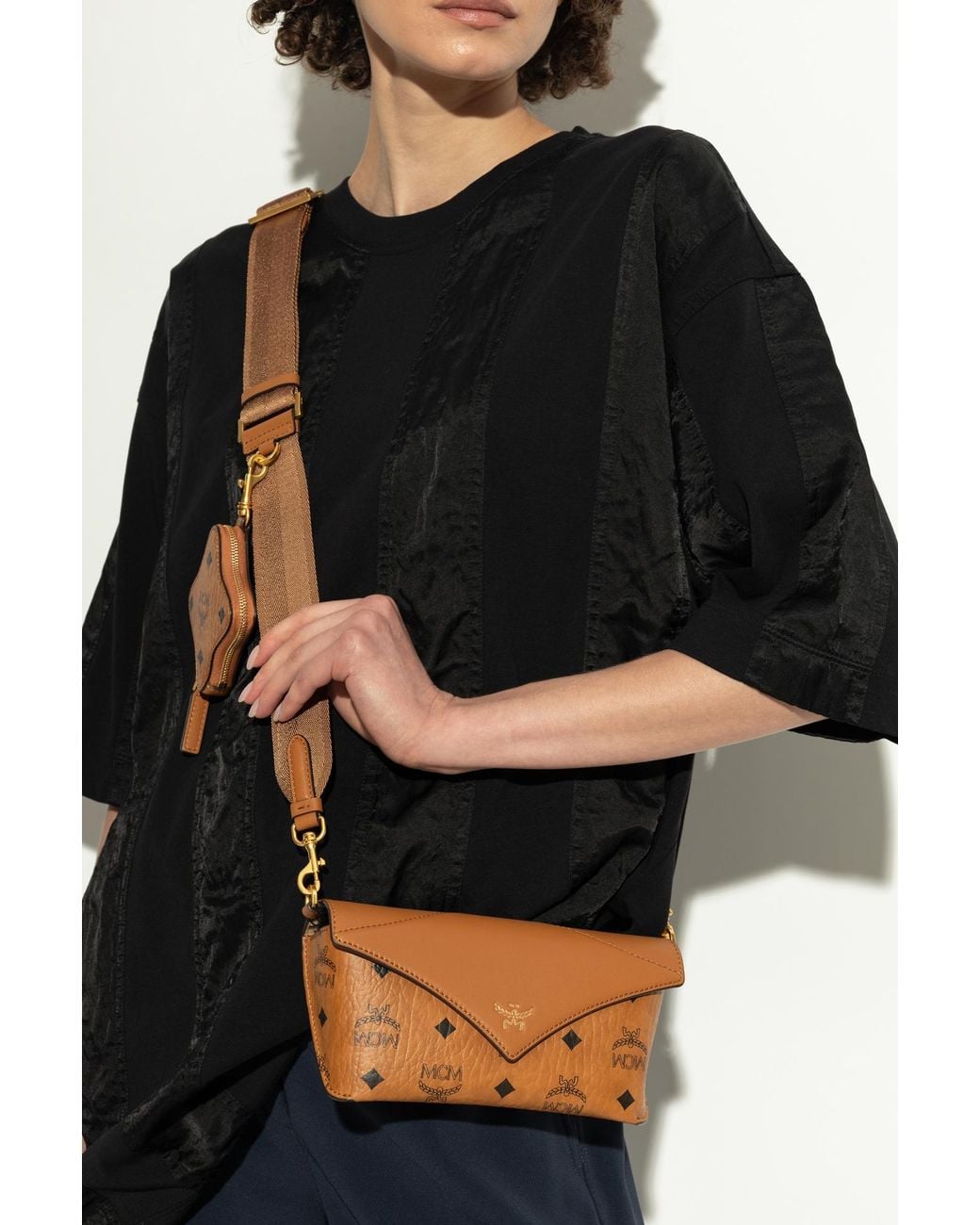 MCM Brown Flip Mini Bag
