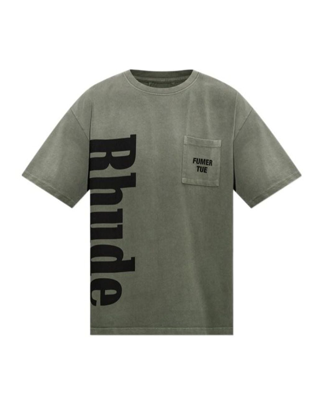 Rhude Green Logo Pocket T-Shirt for men