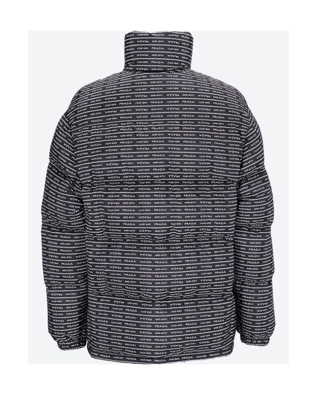 Prada Gray Zip-Up Down Jacket