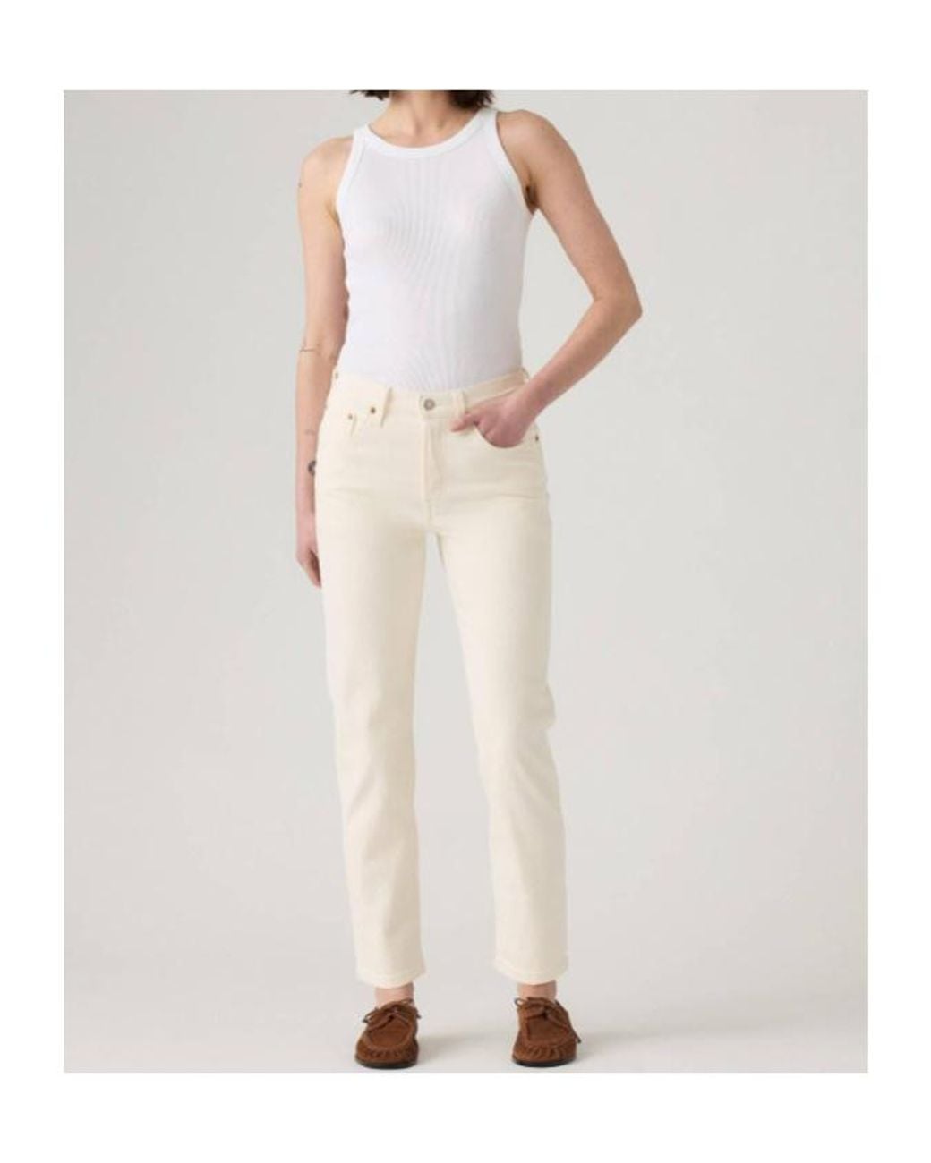 Levi's Natural Premium 501 Original Cropped Jeans