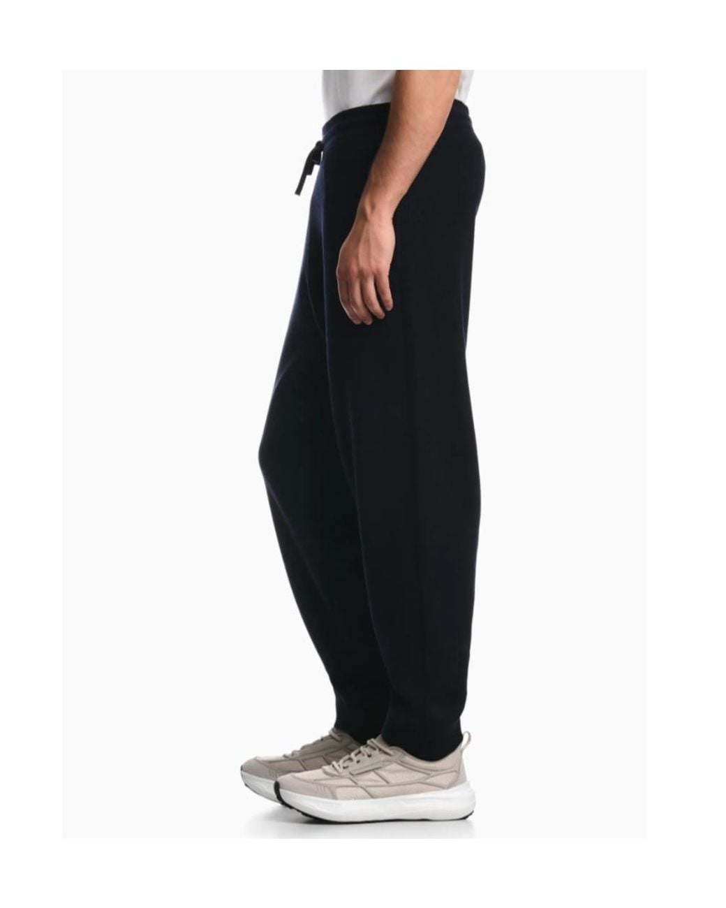 Emporio Armani Blue Drawstring Logo Pants for men