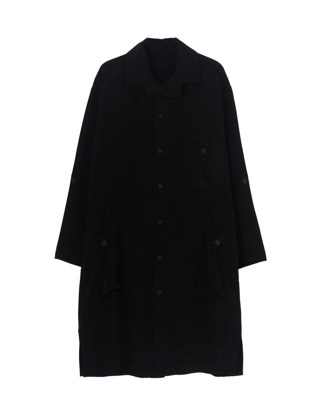Yohji Yamamoto Black Oversized Long Shirt for men