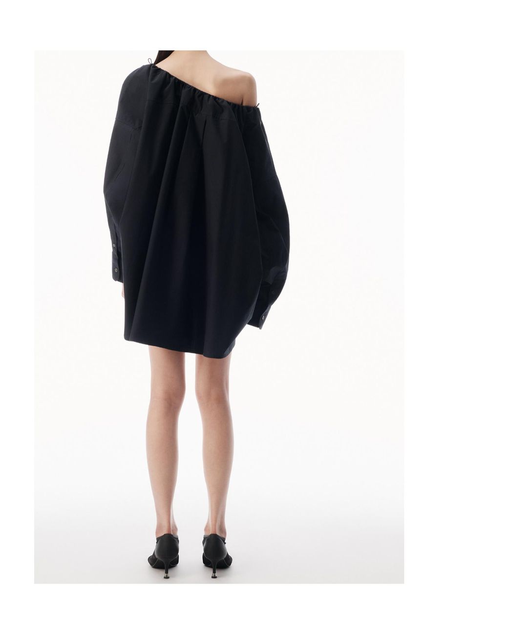 Alexander Wang Blue Bungee Scoop Neck Mini Shirt Dress