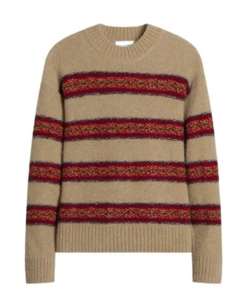 Dries Van Noten Brown Striped Sweater With Circular Patterns for men