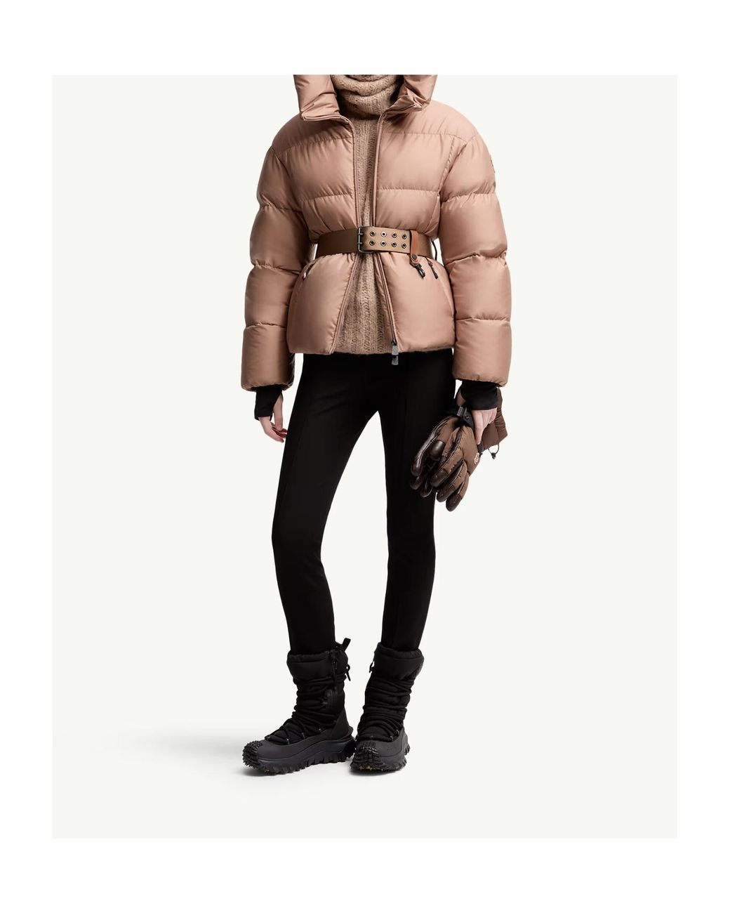 Moncler Pink Grenoble Nisene Zip-Up Belted Jacket