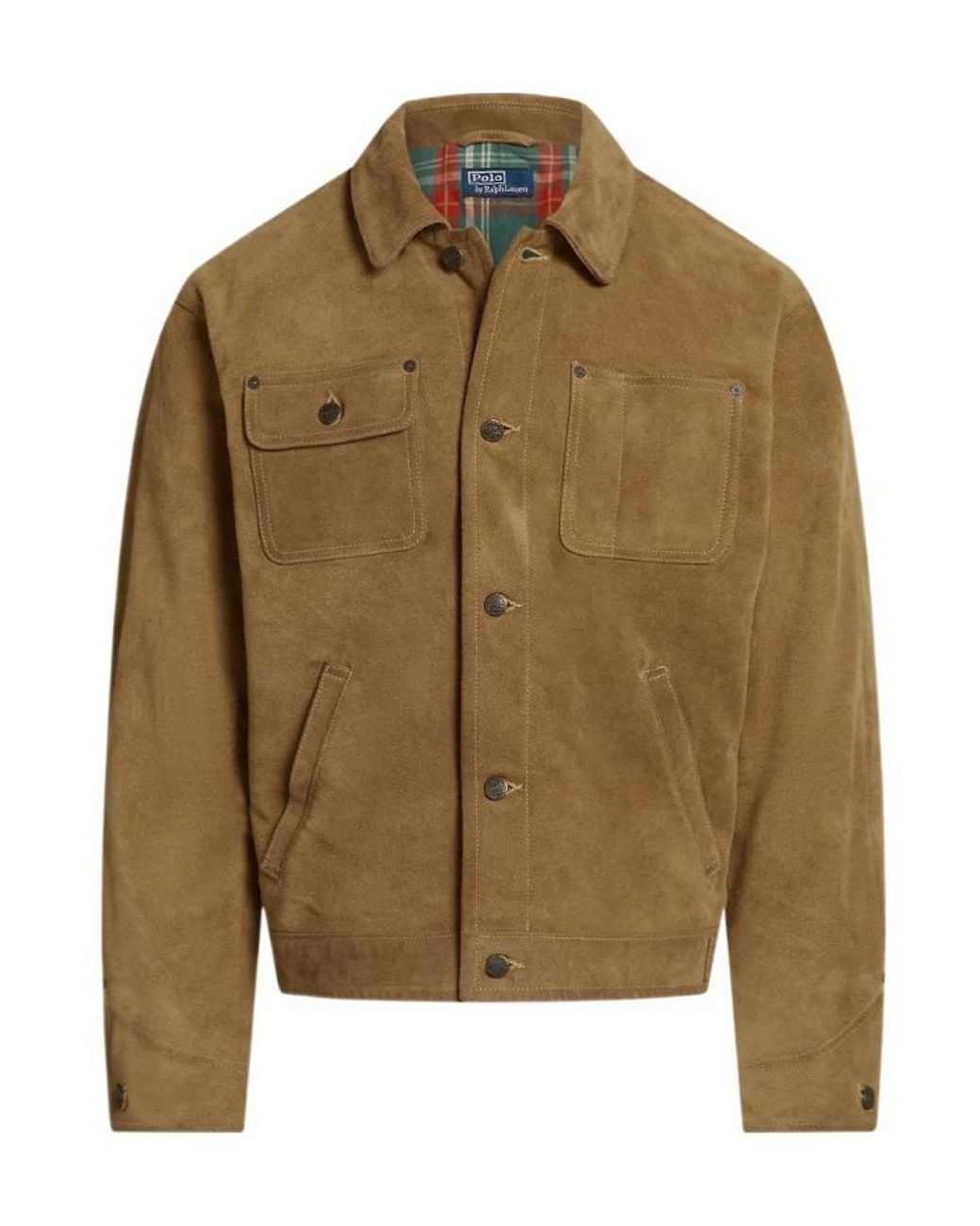 Polo Ralph Lauren Green Leather Jacket for men