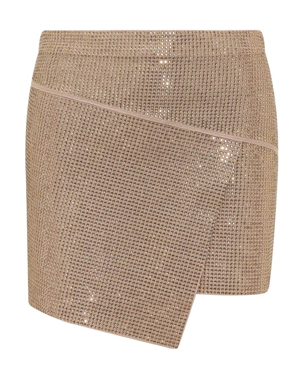 ANDREADAMO Brown Andreadamo Asymmetric Embellished Skirt