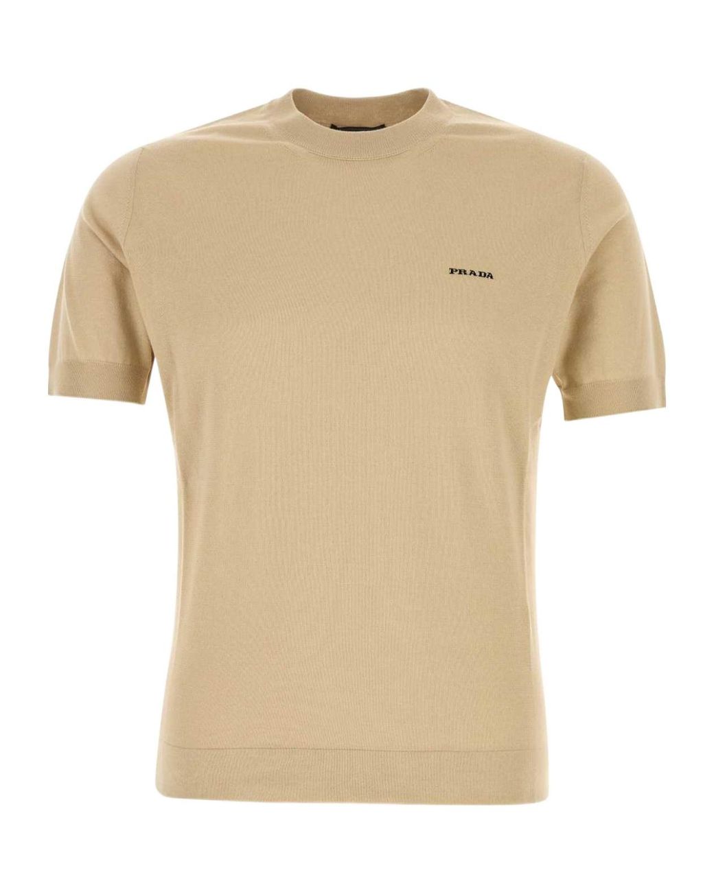 Prada Natural Logo Detailed Short-Sleeved T-Shirt for men