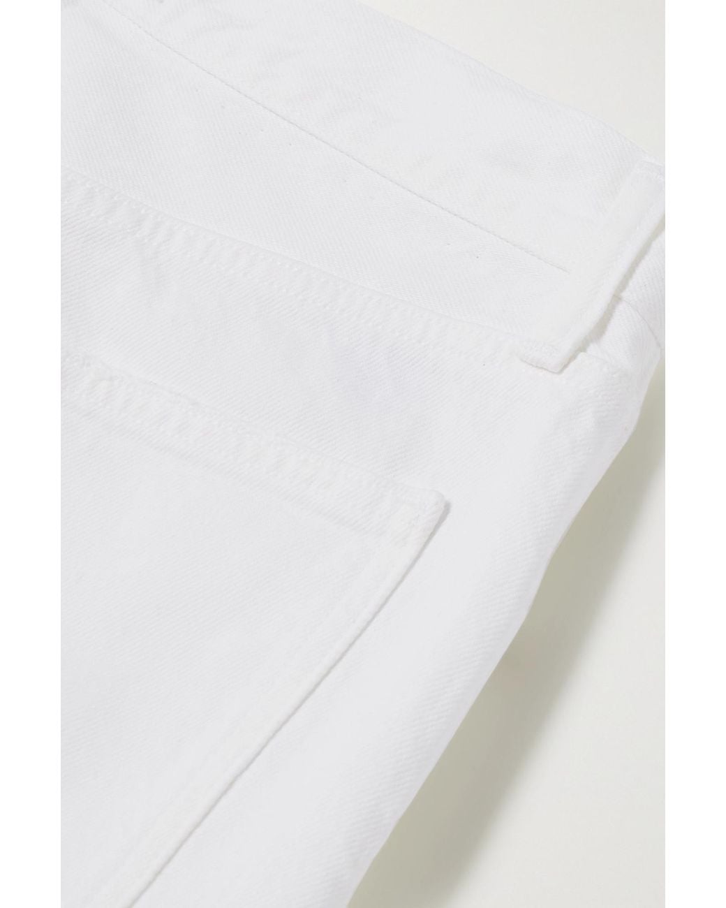 Agolde White Denim Trousers With Belt Loops