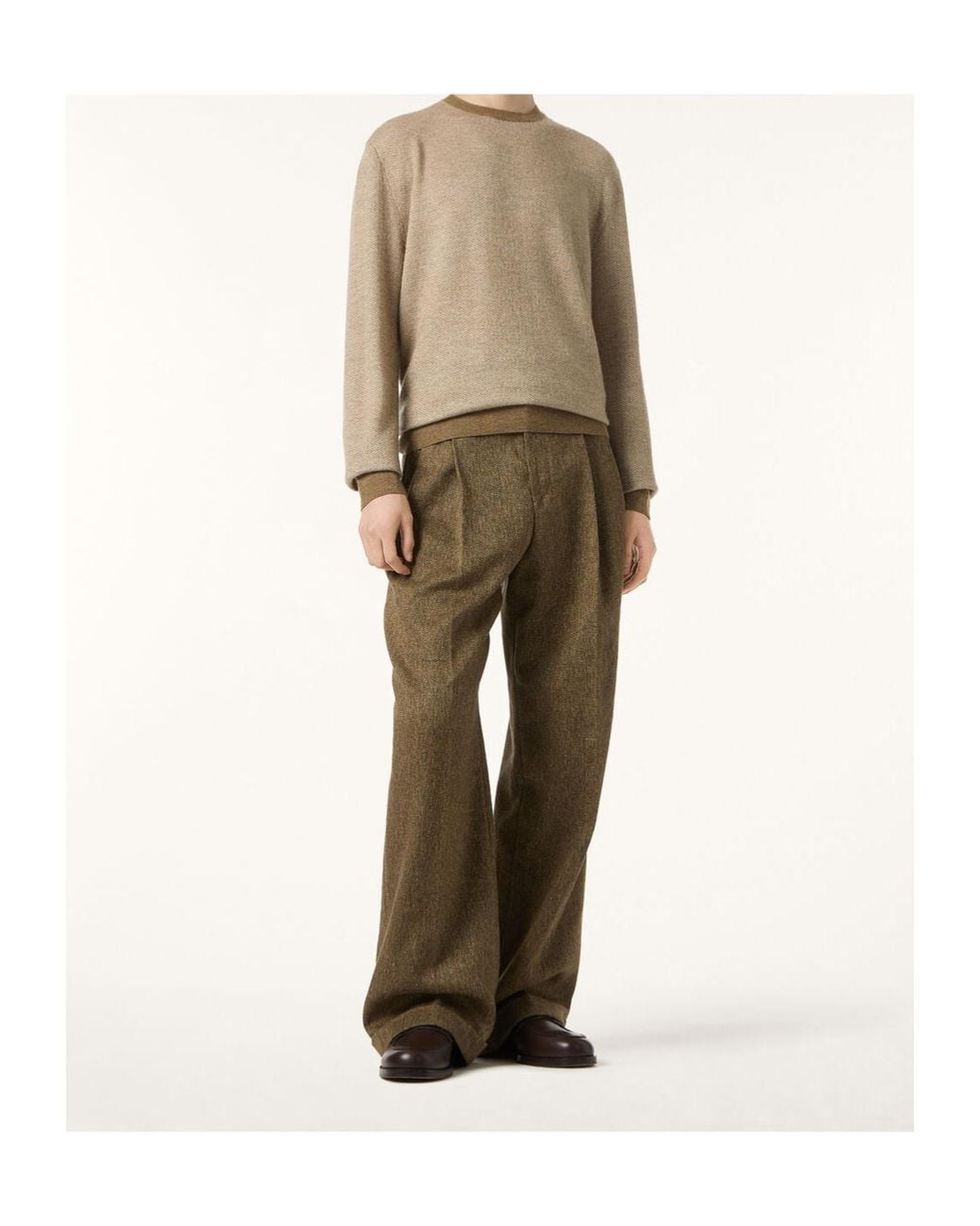 Loro Piana Brown Knitted Jumper for men