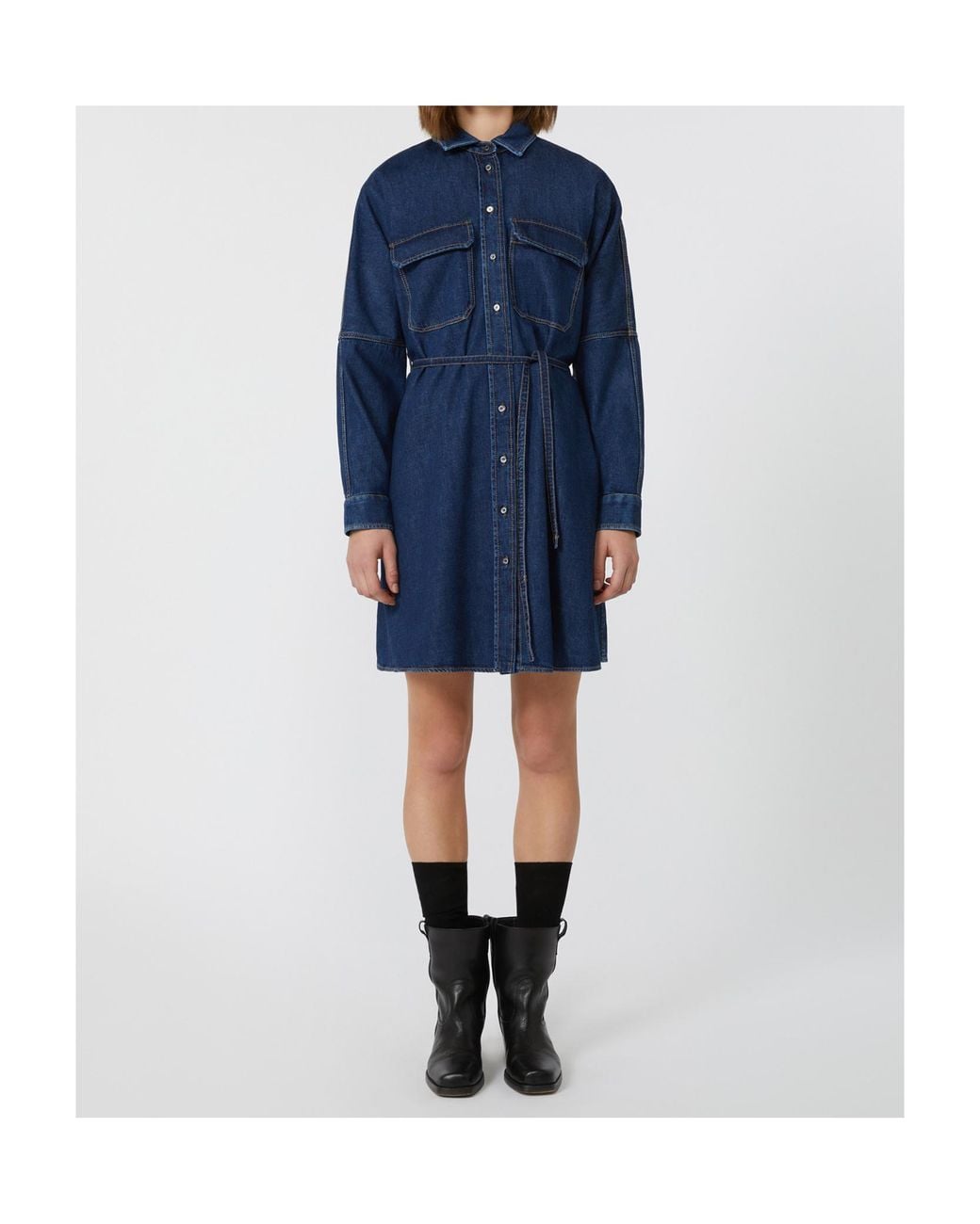 Weekend by Maxmara Blue Denim Shirt Dress