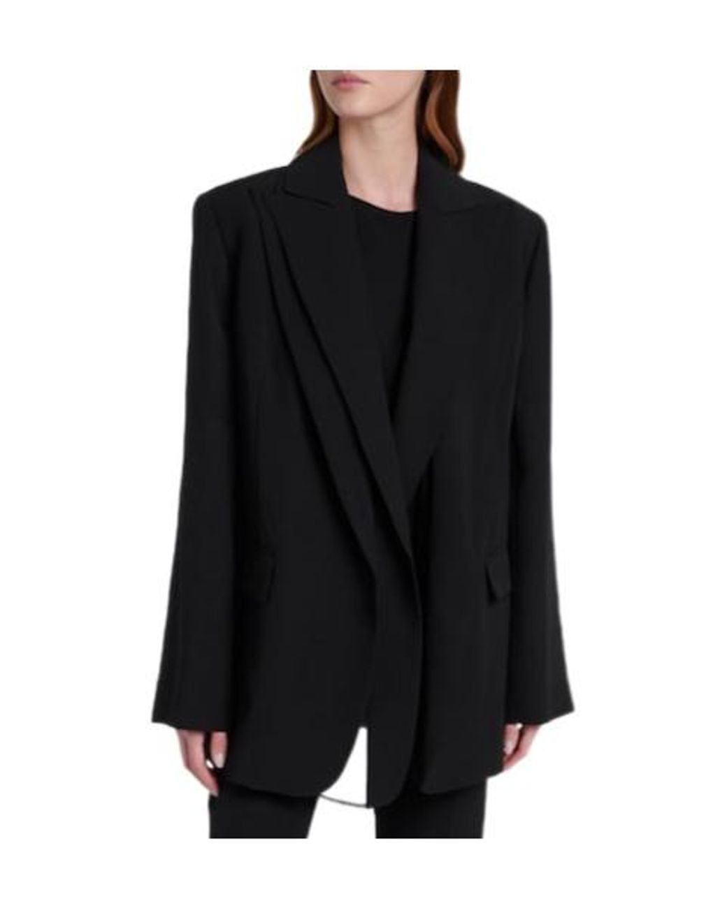 Sportmax Black Double Lapel Suit Jacket