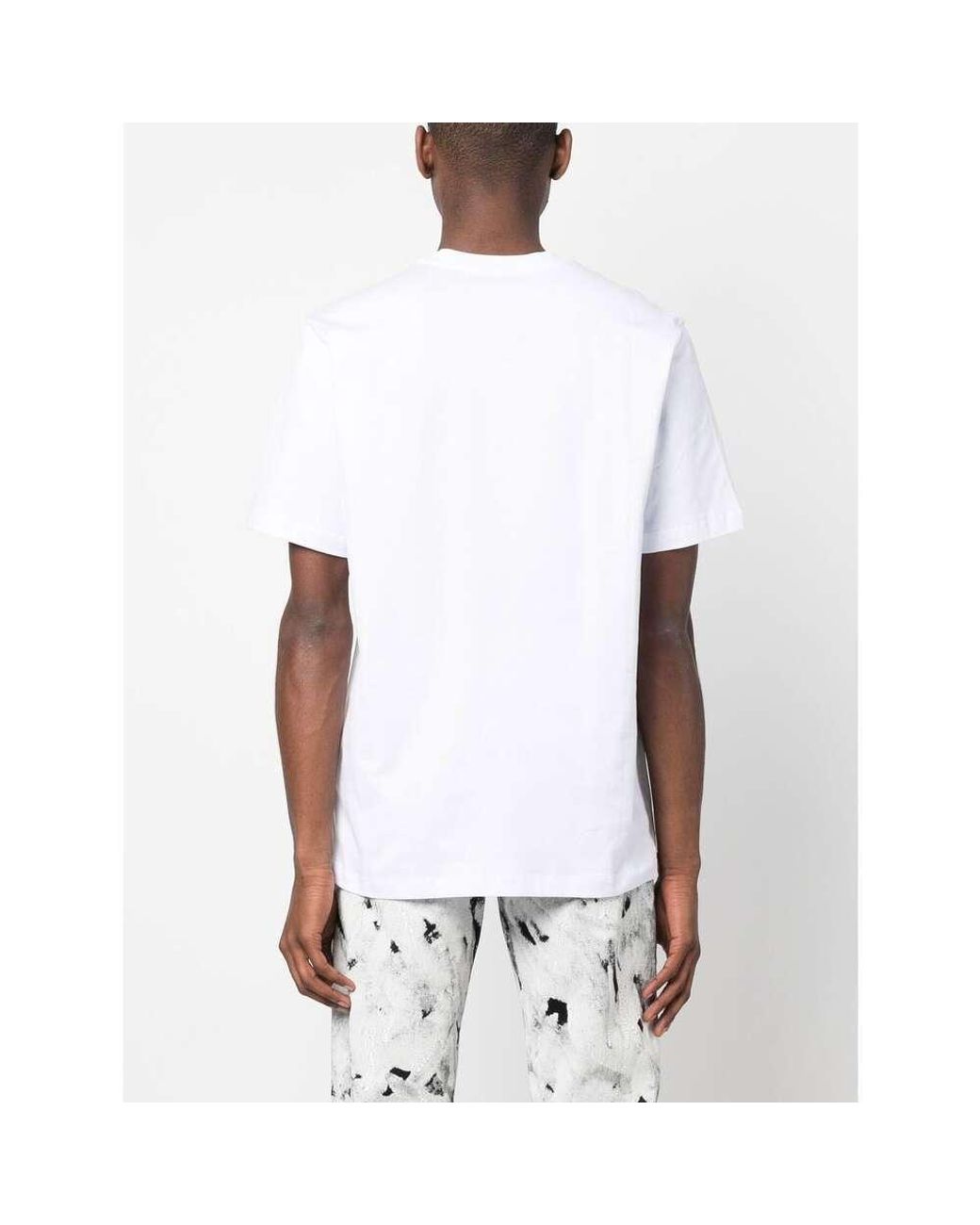 MSGM White Logo-Print Cotton T-Shirt for men