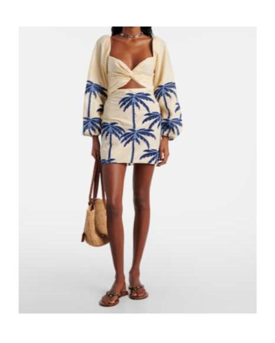 Johanna Ortiz White The Power Of The Sea Cotton-Blend Minidress