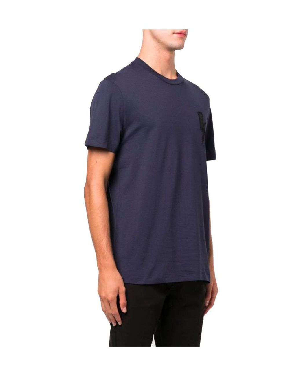 Neil Barrett Blue Lightening-Patch T-Shirt for men