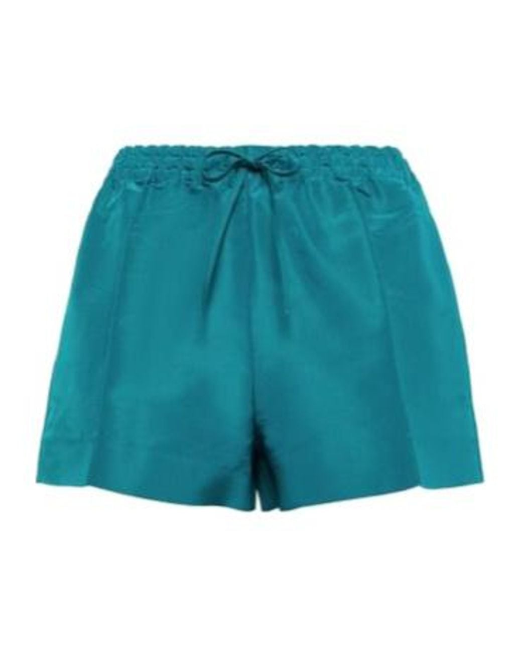 Valentino Blue High-Rise Silk Faille Shorts