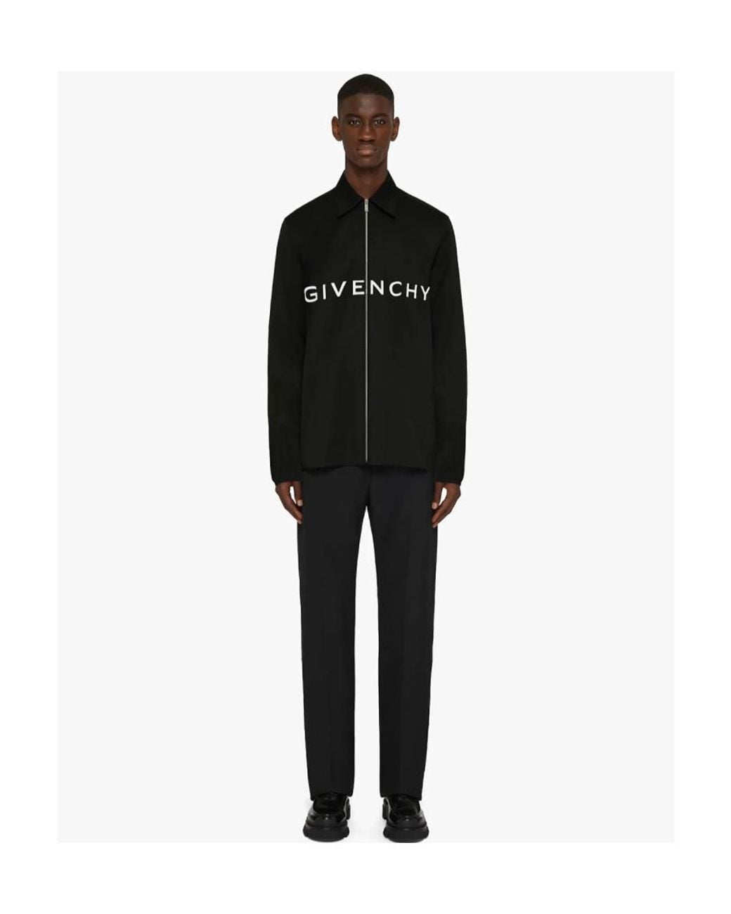 Givenchy Black Archetype Zipped Shirt for men