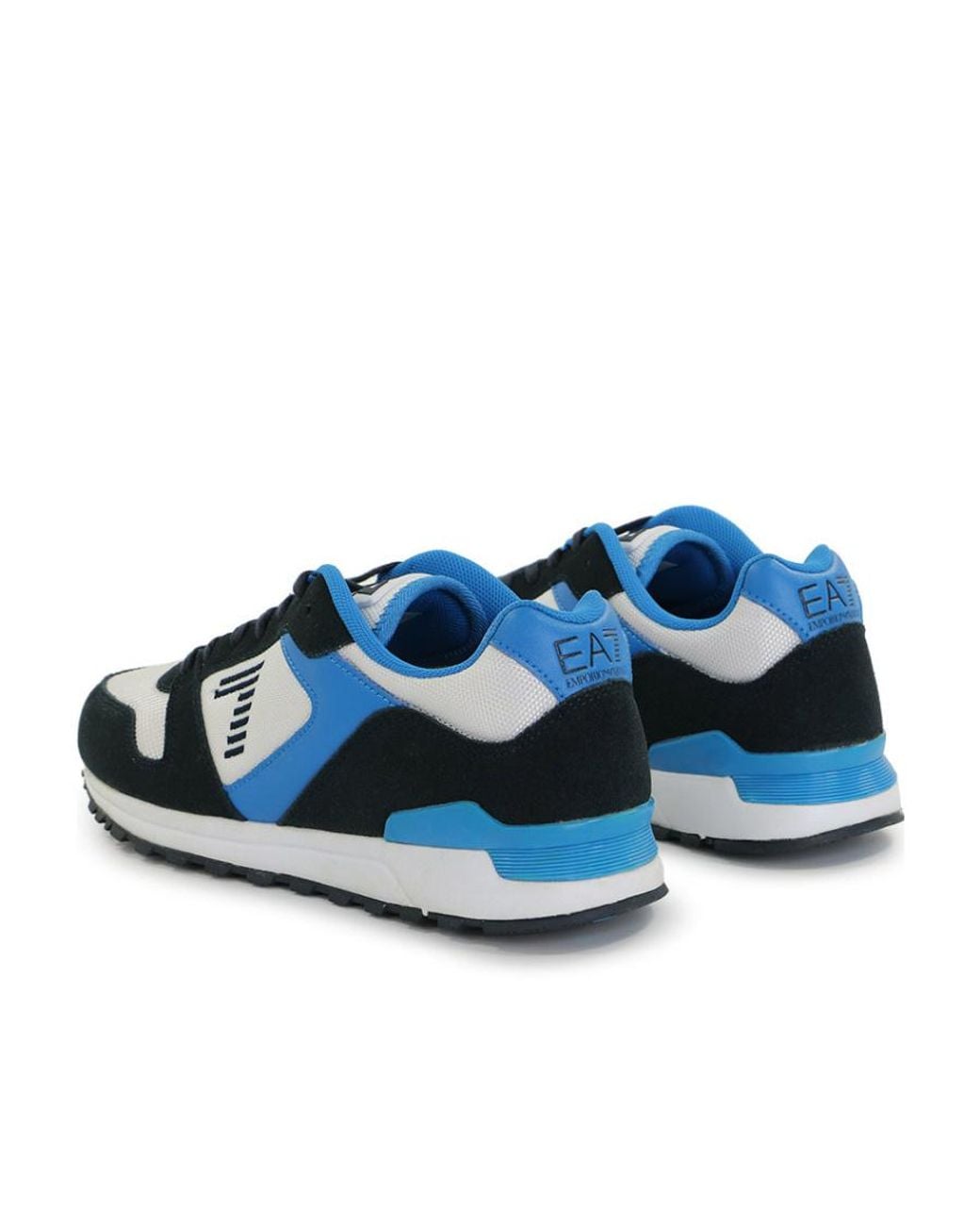EA7 Blue Logo Lace-Up Sneakers for men