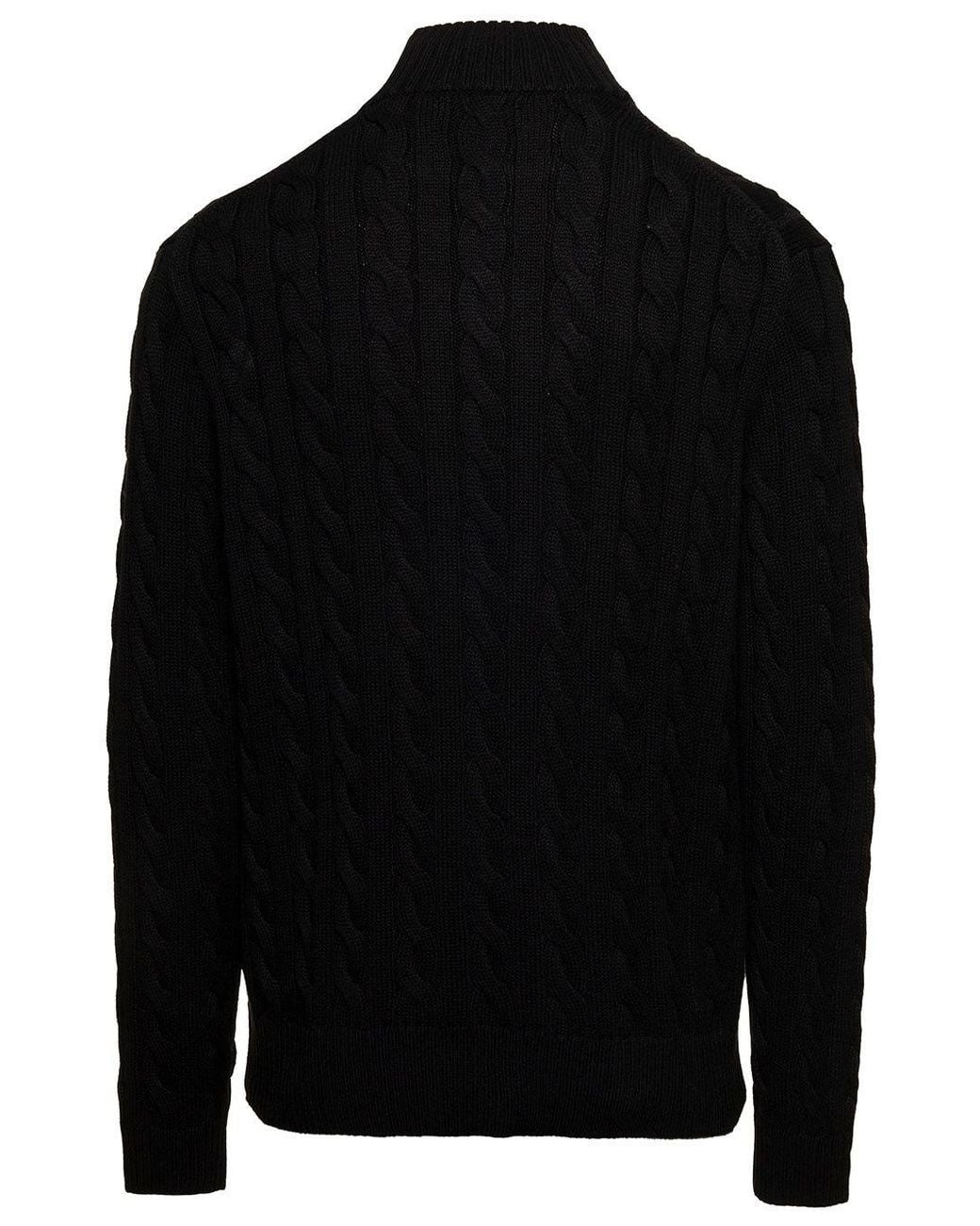 Polo Ralph Lauren Black Half-Zip Long-Sleeved Jumper for men