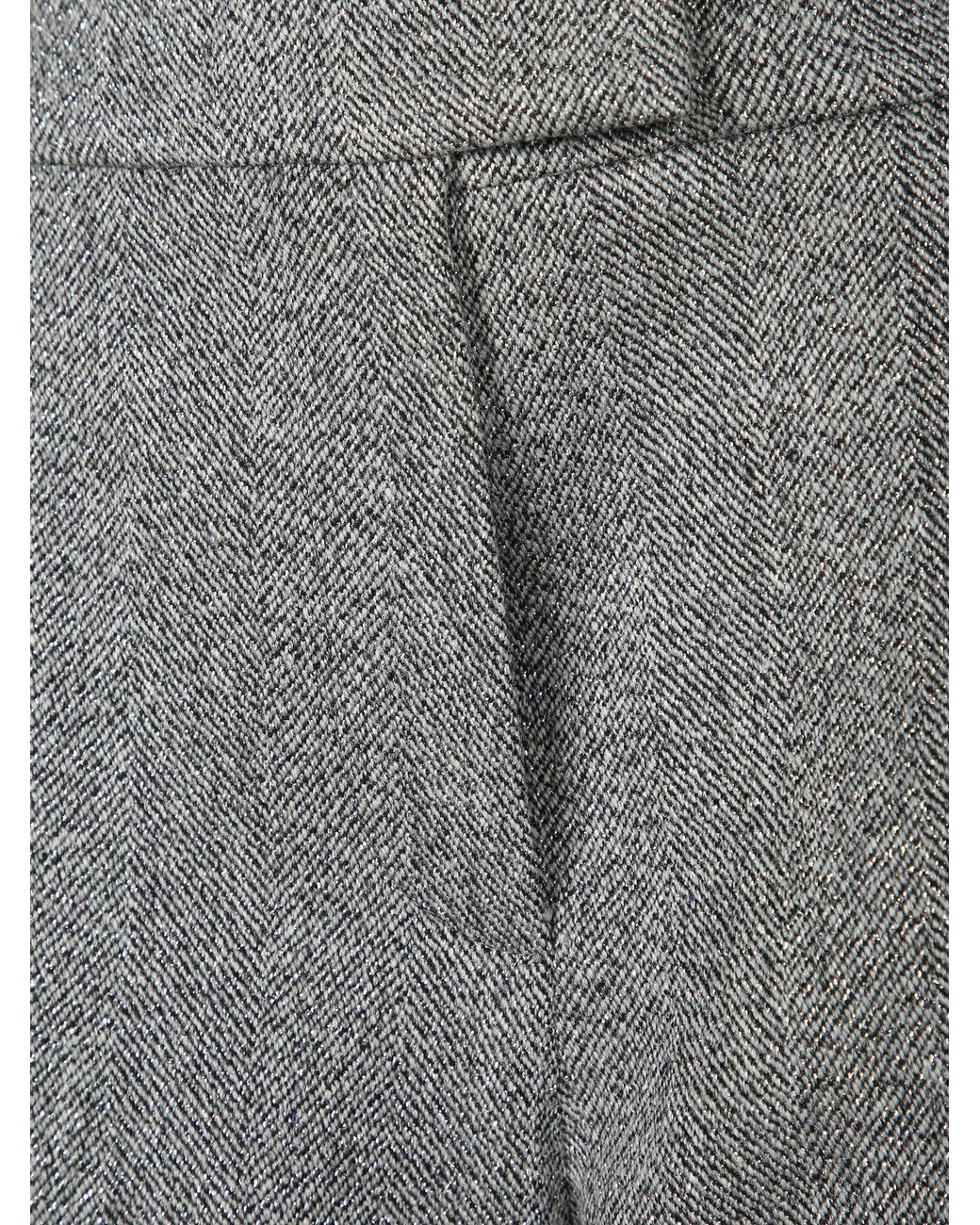 Brunello Cucinelli Gray Herringbone-Pattern Palazzo Pants