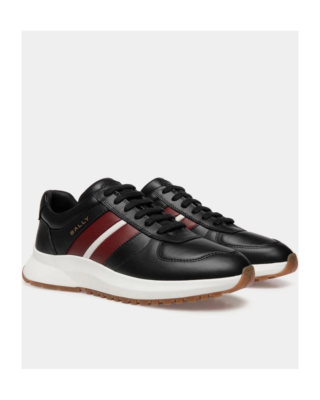Bally Black Striped Lace Sneakers for men