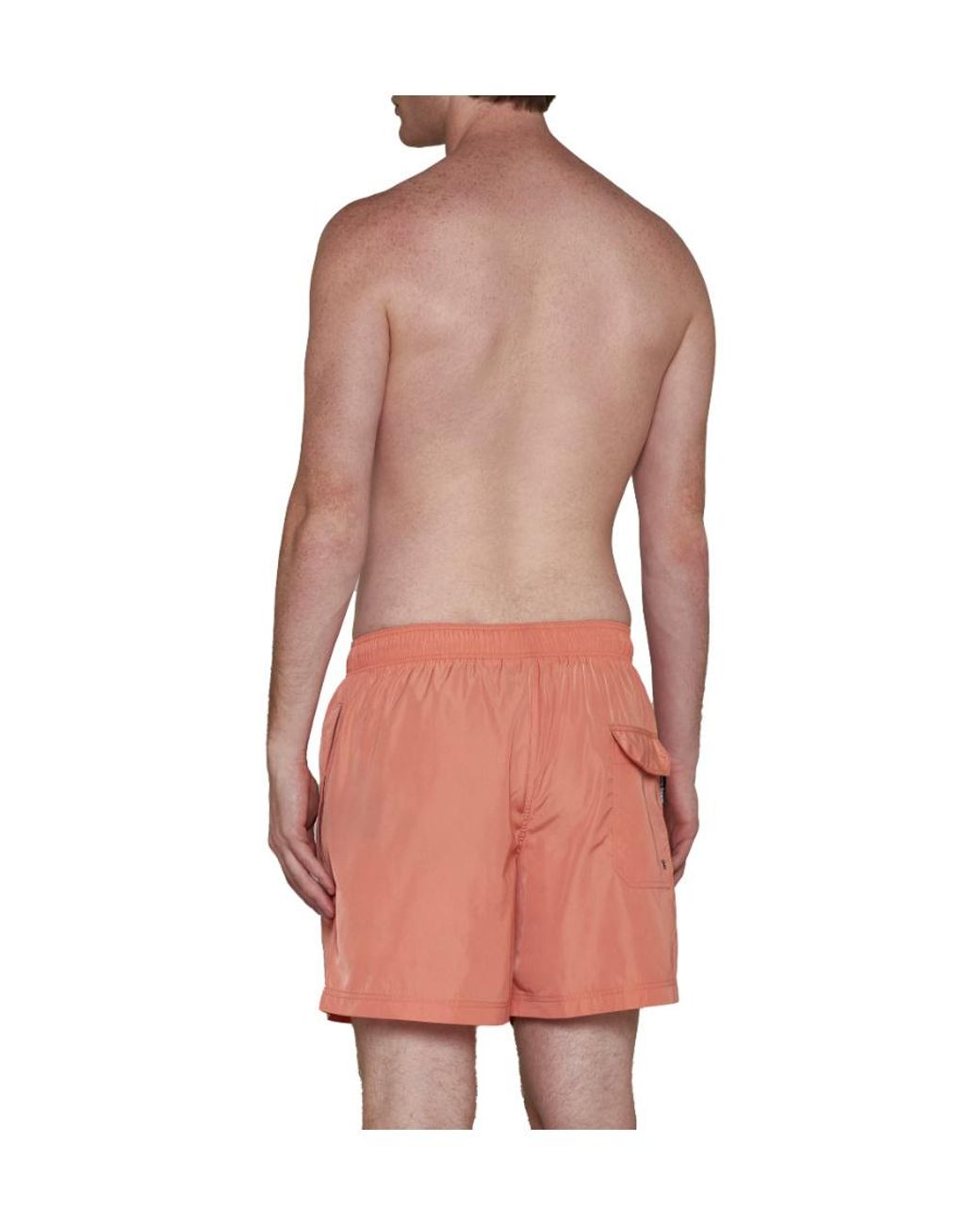 Palm Angels Red Logo-Printed Drawstring Swim Shorts for men