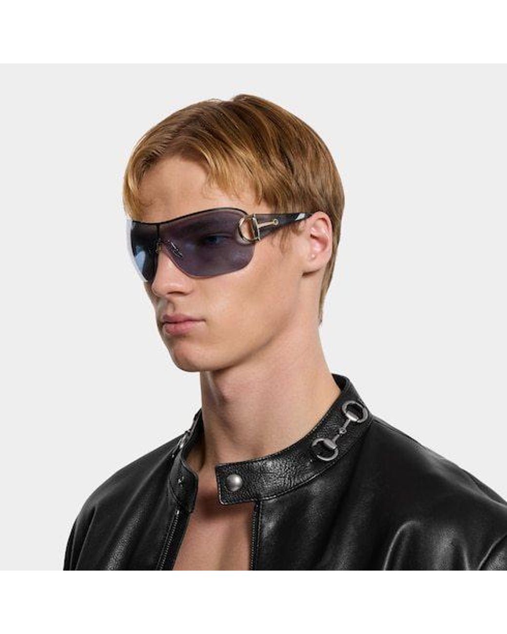 Gucci Blue Eyewear Wrap-Around Sunglasses