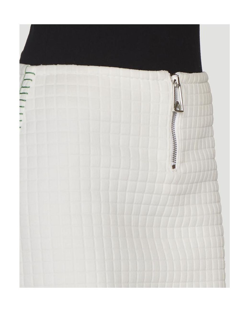Bottega Veneta White Contrast Stitching Mini Skirt