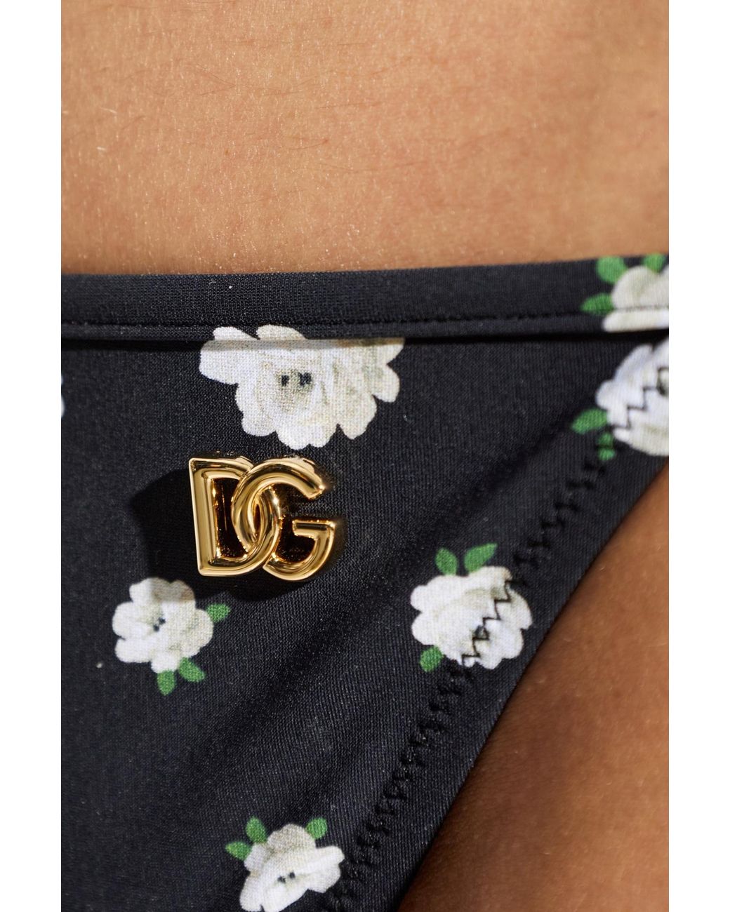 Dolce & Gabbana White Floral Printed Two-Piece Swimsuit