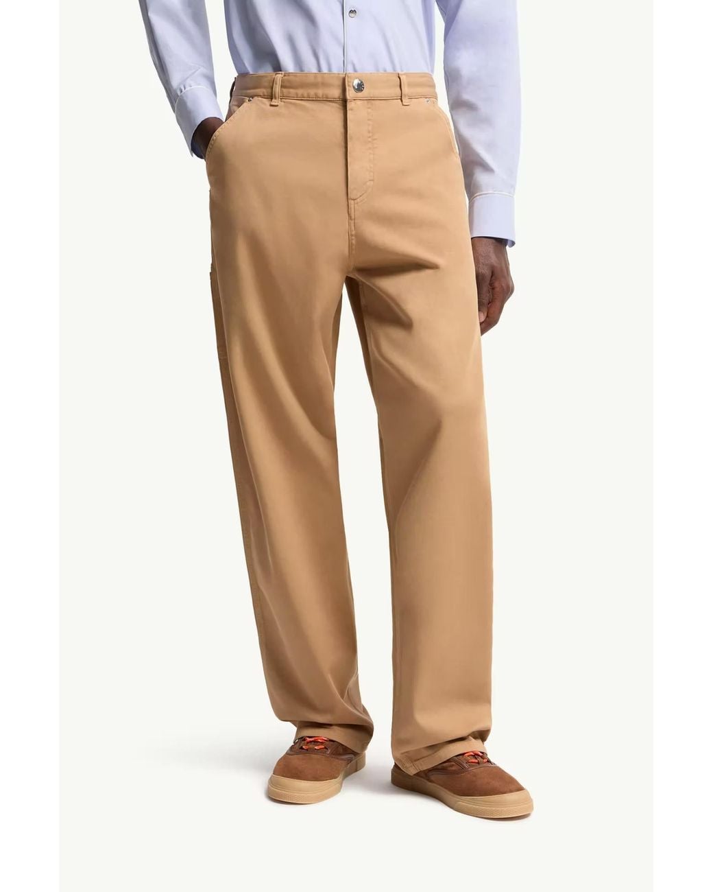 Moncler Natural Gabardine Cargo Pants for men