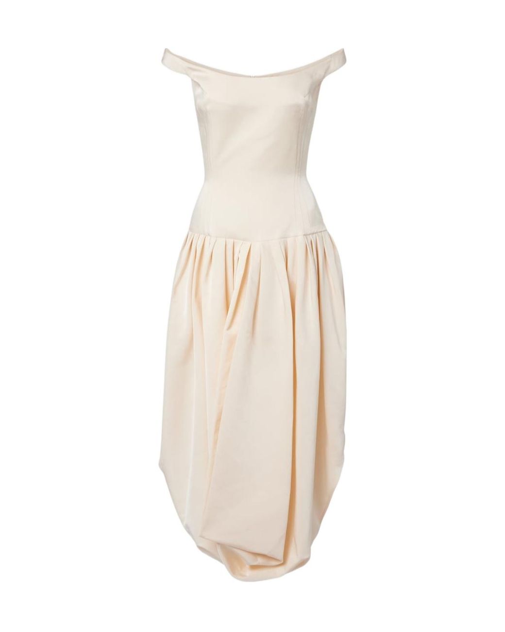 Magda Butrym White Off-Shoulder Cotton And Silk Maxi Dress