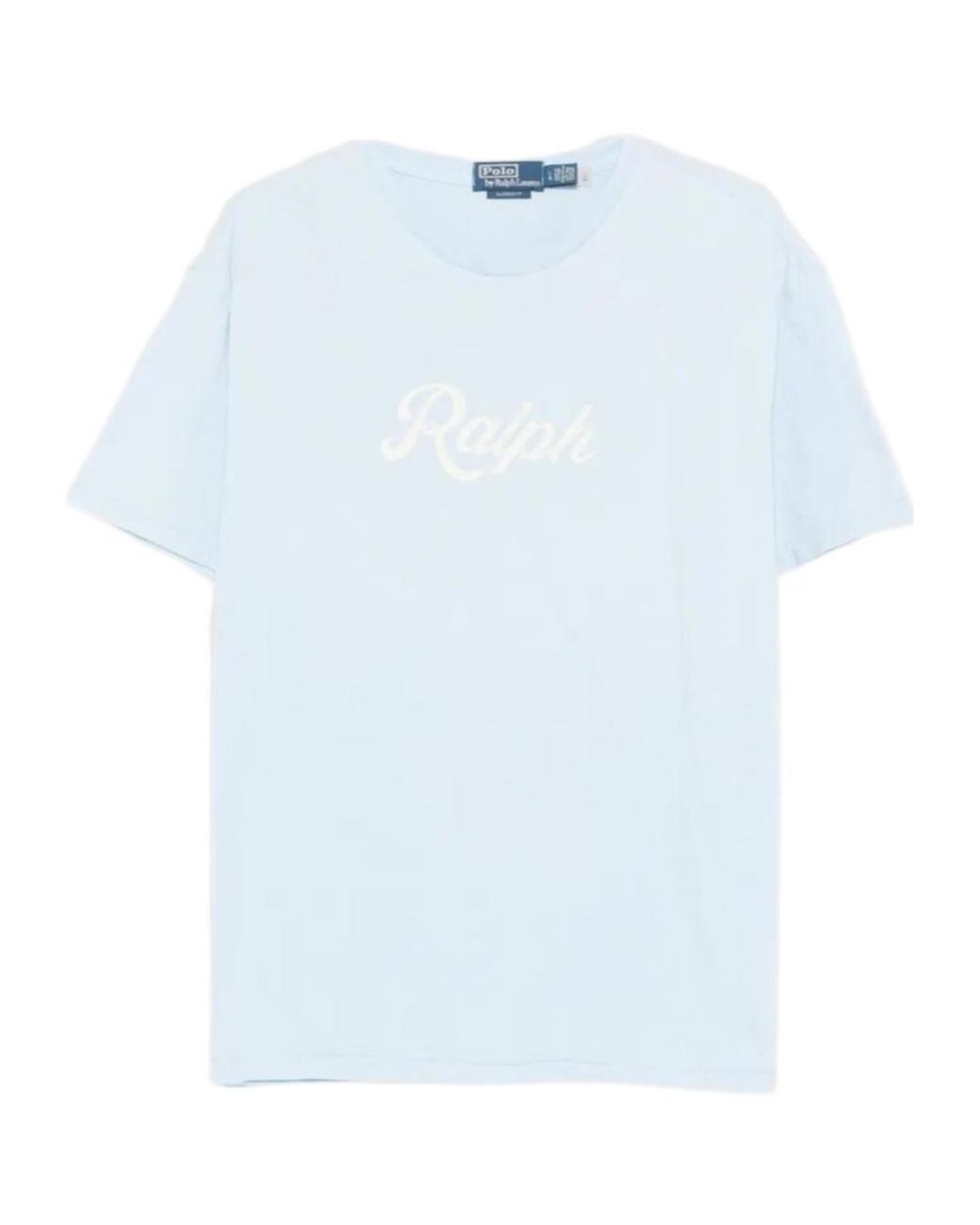 Ralph Lauren Blue Polo Logo Printed Crewneck T-Shirt for men