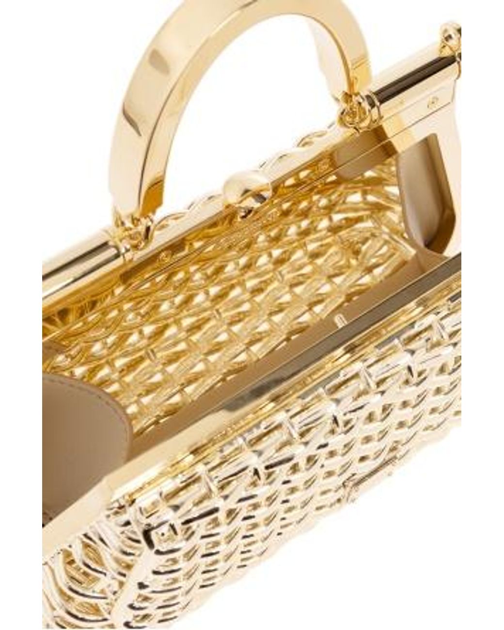 Dolce & Gabbana Metallic Sicily Logo Tag Box Handbag