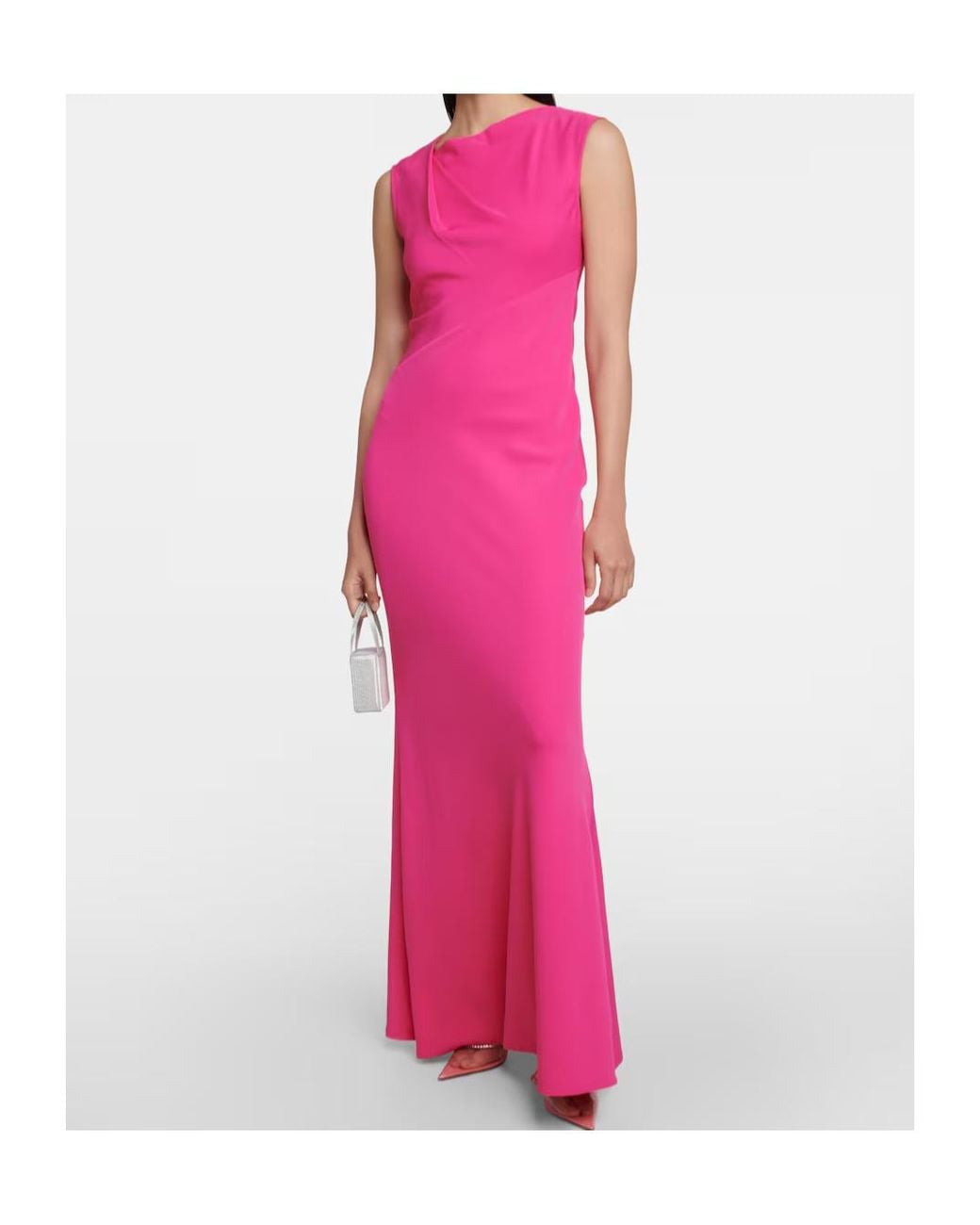 Roland Mouret Pink Pleated Sleeveless Dress Skirt