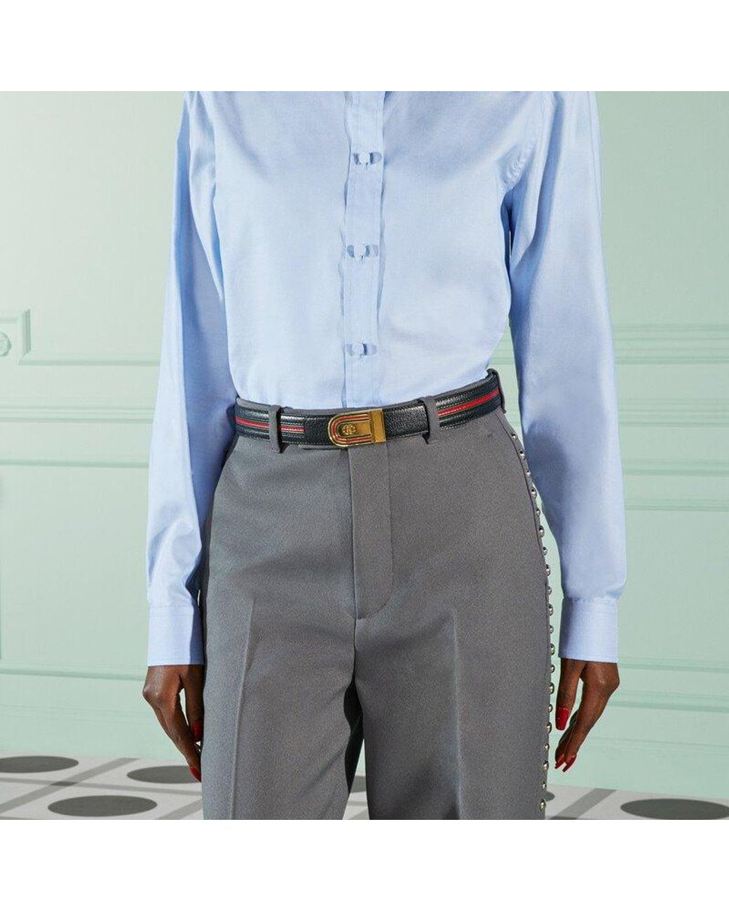Gucci White Logo Belt for men